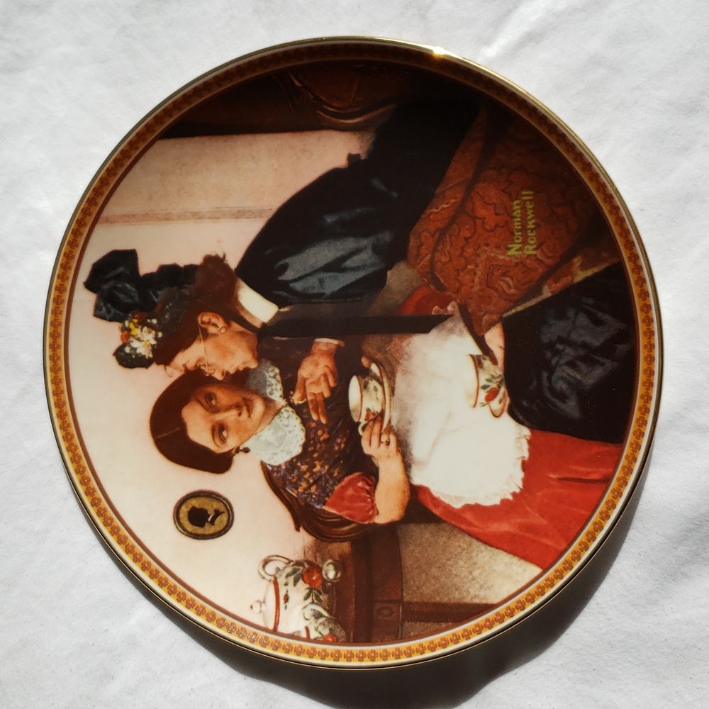 Norman Rockwell Plate, "Gossiping in the Alcove"